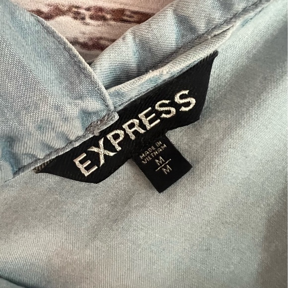 Express Denim Chambray Sleeveless Romper - Picture 7 of 7